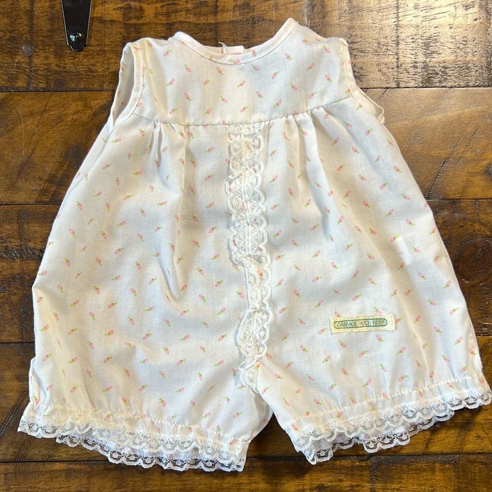 Cabbage Patch Kid rosebud floral lace romper Vintage Coleco